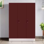 GODREJ INTERIO Almirah Slimline 3-Door Steel Almirah, Cupboard for Clothes (Russet), 1-Year Warranty, 7 Shelves, 1 Locker