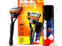 Gillette Fusion Manual Razor for Men for Perfect Shave and Perfect Beard Shape & Gillette Classic Regular Pre Shave Foam, 50g