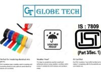 Globe Tech 0.130 mm X 18 mm 8 Meter Self Adhesive PVC Electrical Insulation Tape-Colored Pack of 10 Pieces (Random Color)