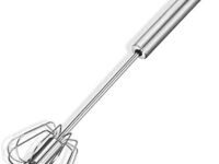 HENIJ Egg Whisk, Stainless Steel Hand Push Whisk Blender, Versatile Tool for Egg Beater, Milk Frother, Kitchen Utensil for Whisking, Beating, Stirring (Pack of 1)