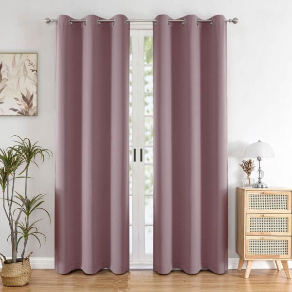 HOMEMONDE 6 Feet Solid Curtain for Window - Noise Reduced and Fade Resistant Blackout Curtains, 75% Room Darkening Drapes for Living Room, Bedroom Pack of 2, (Lavender, 182 x 118 CM)