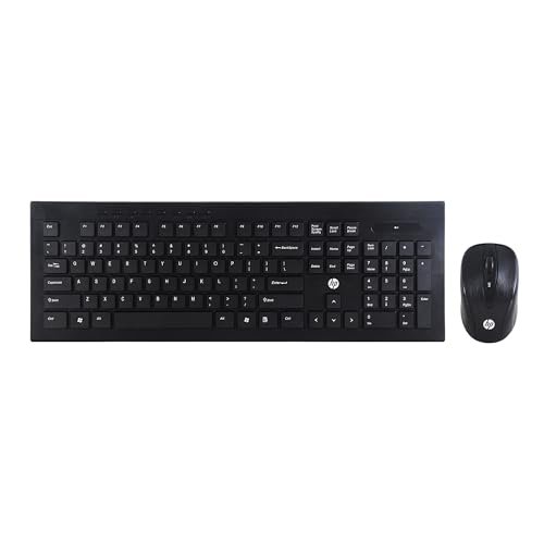 HP USB Wireless Spill Resistance Keyboard and Mouse Combo with 10m Working Range 2.4G Wireless Technology / 3 Years Warranty (4SC12PA), Black