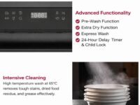 Hafele Aqua Noir Dishwasher | 13 Place Settings | Compact, Space-Saving Design | Ideal for Indian Utensils – Kadhai, Cooker, Glassware | Durable Build & Premium Finish