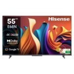 Hisense 139 cm (55 inches) E68N Series 4K Ultra HD Smart Google QLED TV 55E68N (Grey)