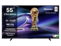 Hisense 139 cm (55 inches) E75Q Series 4K Ultra HD Smart 48W Speakers QLED TV 55E75Q (Black)