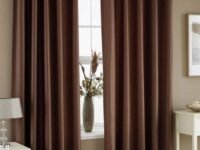 Homefab India Royal Silky Grommet Door Curtain - 7 feet, Coffee - 2 Piece