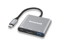 Honeywell High-Speed 3-in-1 Type C to HDMI Adapter, PD Charging Upto100W, USB3.0 Delivers Quick Transfer Speed of 5GBPS, UHD 4K@30Hz, Universally Compatible with All Type C Devices, Aluminium Case