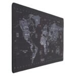 INOVERA World Map Anti-Slip Extended Desk Mat Gaming Rubber Stitched Mouse Pad for Laptop and Computer, 590L x 300B mm (Black, Medium)