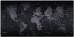 INOVERA World Map Extended Anti Slip Rubber Gaming Stitched Mouse Pad Desk Mat for Computer Laptop (Black, 890L x 400B x 2H mm)