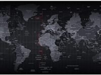 INOVERA World Map Extended Anti Slip Rubber Gaming Stitched Mouse Pad Desk Mat for Computer Laptop (Black, 890L x 400B x 2H mm)