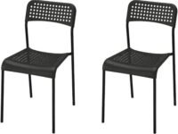 Ikea ADDE Chair (Stainless Steel, Black, Pack of 2)