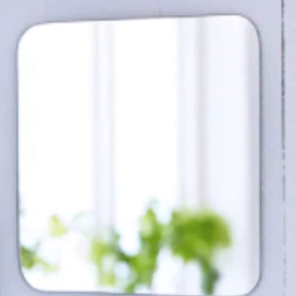 Ikea Glass Square Mirror with Two Side Tapes (Multicolour, 20x20 cm, 7 7/8x7 7/8 Inch) Wall Mount , ?Unframed