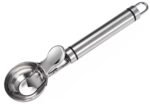 Iktu Solid Stainless Steel Ice Cream Scoop,Stainless Steel Ice Cream Spoon with Easy Trigger, Dipper for Fruits, Water Melon Scoop