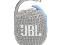 JBL Clip 4 Eco with eco-Friendly Recycled Materials & Packaging, Wireless Portable Bluetooth Speaker, Pro Sound, Integrated Carabiner, Dust & Waterproof, Type C (Without Mic, White)