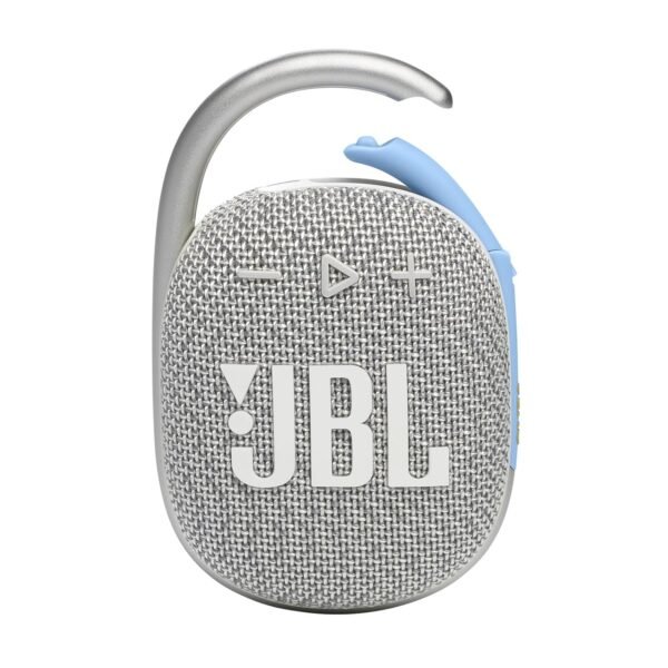 JBL Clip 4 Eco with eco-Friendly Recycled Materials & Packaging, Wireless Portable Bluetooth Speaker, Pro Sound, Integrated Carabiner, Dust & Waterproof, Type C (Without Mic, White)