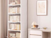 JD FRESH 5 Tier Foldable Plastic Rack for Storage/Kitchen Cupboard/Versatile and Sturdy Wardrobe for Clothes/Multipurpose Storage Organizer/Closet for Bedroom/Living Room/Laundry Room (Transparent)