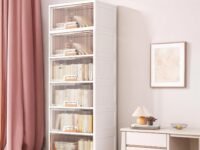 JD FRESH 6 Tier Foldable Plastic Rack for Storage/Kitchen Cupboard/Versatile and Sturdy Wardrobe for Clothes/Multipurpose Storage Organizer/Closet for Bedroom/Living Room/Laundry Room (Transparent)