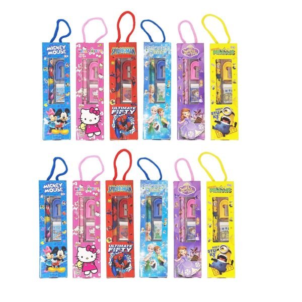 Jiada Birthday Party Return Gifts Mix Stationery Kit Set in a Fancy Box for Kids (Pack of 12)