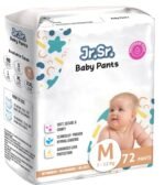 Jr. Sr. Baby Diaper Pants | Medium (M) Size (7-12 kg), 72 Count | Pack of 1 | Upto 12 hr Absorption with Advanced Leak Protection | Safe For Babies Skin | Soft, Secure & Comfy
