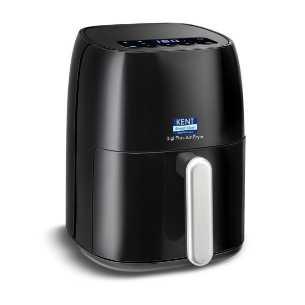 KENT Digi Plus Air Fryer | 4L Capacity & 1300W | Fry, Grill, Roast & Bake | Digital Display & Touch Control Panel | Rapid Heating | 80% Less Oil Usage | High Temperature & Uniform Heating | Black