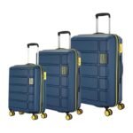 Kamiliant by American Tourister 3 Pc Harrier Zing Set 56 Cms,68 Cms&78 Cms- Small,Medium&Large Polypropylene(Pp) Hardside 8 Wheels Spinner Luggage Set/Trolley Bag Set(Navy),52 cms,32 cms