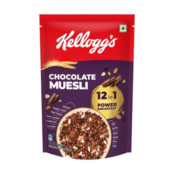 Kellogg's Chocolate Muesli 450g | 12-in-1 Power Breakfast | India s No. 1 Muesli | Multigrain Breakfast Cereal