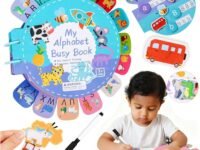 Kidology Alphabet Busy Book for Kids | Montessori Educational Quiet Book with Reuseable Pen Control Training | English Letter Learning Toy for Toddlers | Preschool Book for Early Education