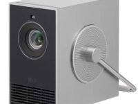 LG CineBeam Q HU710PB 4K UHD Smart Portable Laser Projector (3840x2160), Upto 120" Screen, 450,000:1 Contrast Ratio, 3-Channel RGB Laser, 360° Handle, Airplay & Screen Share and Auto Adjustment