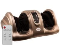 Lifelong Foot Massager Machine for Pain Relief with Kneading function - Also used as Leg Calf Massager - Corded Electric Foot Massage Machine for Home with Customizable Settings (LLM72, Brown)