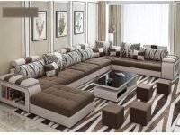 Live Room Sofa,Apartment Living Room Corner Nordic Removable Washable Sofa Combination Furniture (Brown)