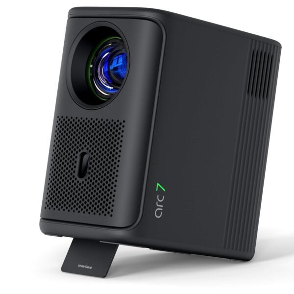 Lumio Arc 7 Projector | Official Google TV & Netflix | 1080p Full HD | 4K Downscaling via HDMI | 400 ANSI Lumens | 100" Screen | Auto Keystone, Obstacle Avoidance | Dolby Audio | 16W Bluetooth Speaker