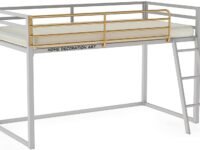 MASCO International PVT LTD Twin Size Metal Junior Loft Bed, Grey