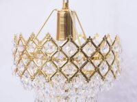 Mahganya Decorative Crystal Chandelier for Home Decoration | Jhumar for Home Decoration | Diwali Decoration Lights | Jhoomer for Living Room | Standard, Golden (Gold, Small)