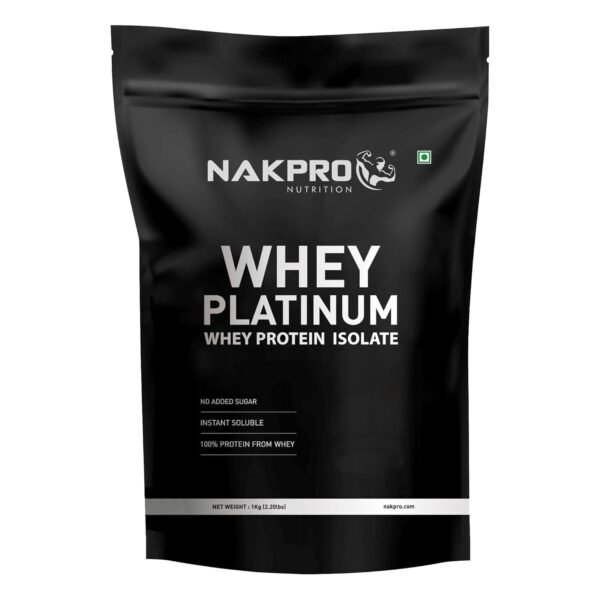 NAKPRO Platinum Whey Protein Isolate | 28g Protein, 6.36g BCAA | Easy Mixing, Low Carbs, Easy Digesting Whey Protein Supplement Powder (1 Kg, Malai Kulfi)