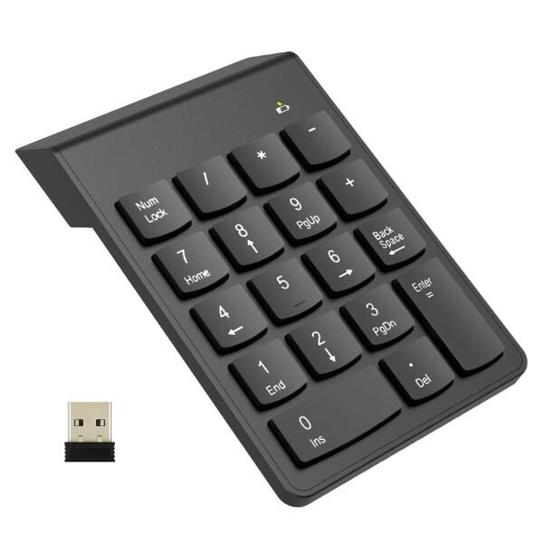 NOOX Wireless Number Pad, Numeric Keypad Numpad Laptops Desktop Computer Accessories, Compatible with Chromebook Notebook EliteBook MateBook - 10 Key USB Keypad Office Essentials