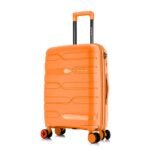 Nasher Miles Paris Hard-Sided Polypropylene Check-in Luggage 24 inch | 65cm | 8 Wheels Medium Trolley Bag for Travel | Suitcase (Orange)