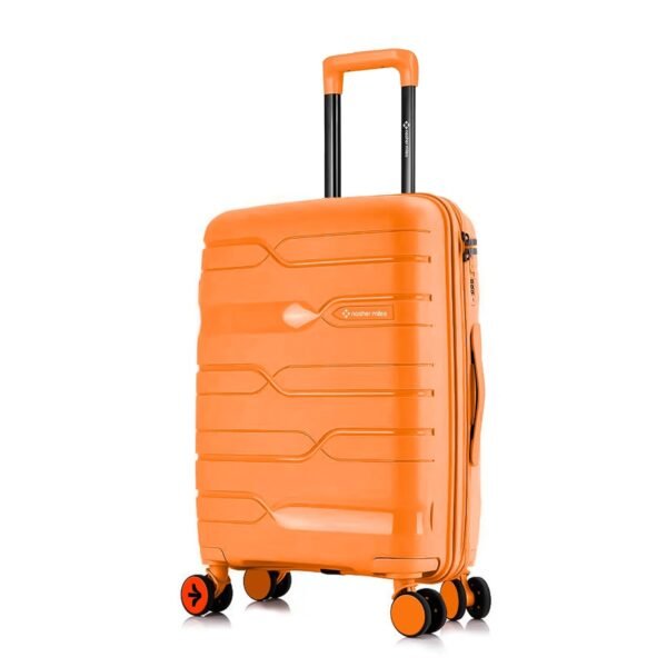 Nasher Miles Paris Hard-Sided Polypropylene Check-in Luggage 24 inch | 65cm | 8 Wheels Medium Trolley Bag for Travel | Suitcase (Orange)