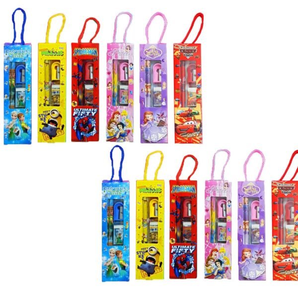 Neel® 12PCS Birthday Party Return Gifts Mix Stationery Kit Set in a Fancy Box Giveaway Party Favor Toys for Kids, Birthday Gift for School Distribution in Class Stationery Gift in Bulk.