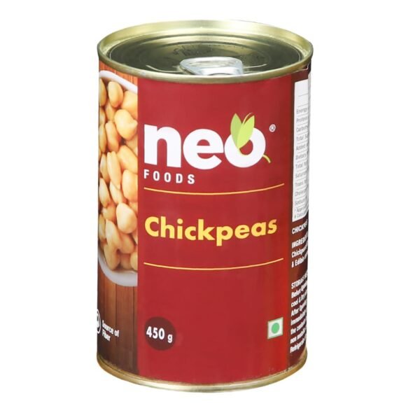 Neo Boiled Chickpeas Can 450g I P1 I Best For Indian Curry, Salad, Hummus I Ready To Eat & Cook ChickPeas I Nutritious & Healthy Food, No Artificial Preservatives or Color (Pack of 1)