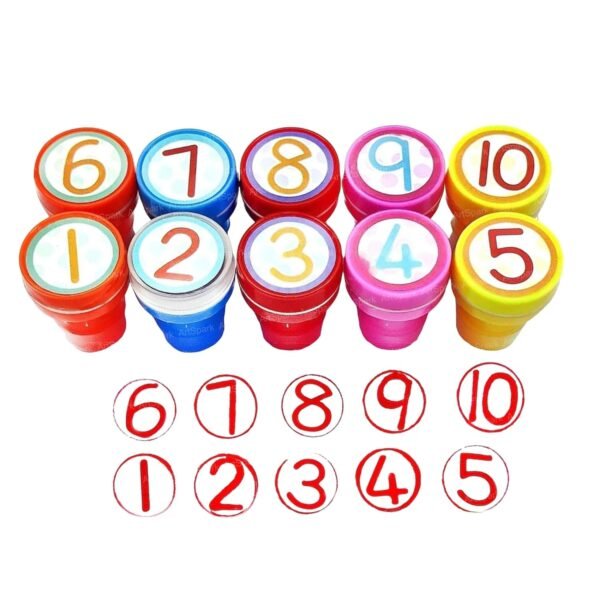 Number Stamps for Kids - 10 Pcs Learning Stamps with Numbers 1 to 10, Art & Craft for School Supplies Toys for Kids, Boys, Girls, Craft Stamper for Kids