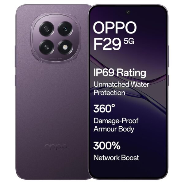 OPPO F29 5G (Solid Purple, 8GB RAM, 256GB Storage) with No Cost EMI/Additional Exchange Offers