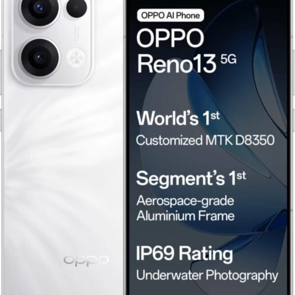 OPPO Reno13 5G (Ivory White,8 GB RAM, 256 GB Storage) with No Cost EMI/Additional Exchange Offers