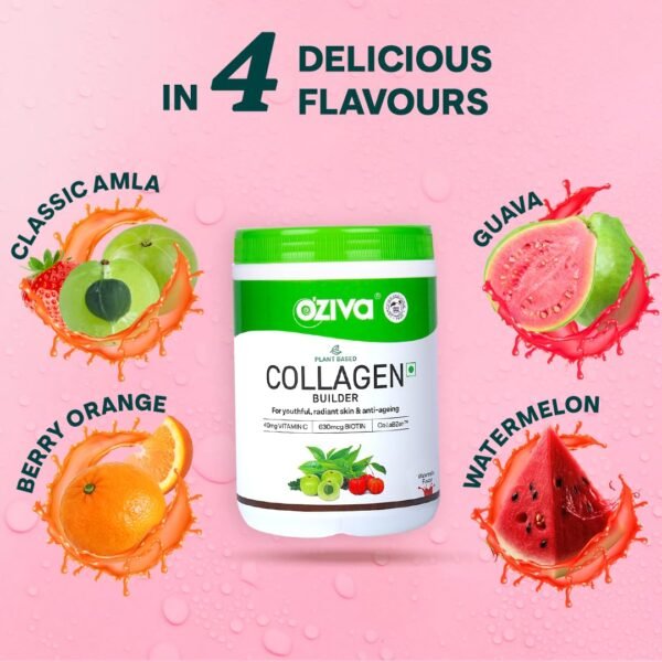OZiva Vegan Collagen (Guava Glow) for Skin, Hair & Nails | Plant-Based Collagen Peptides Supplement for Men & Women | Non-GMO, No Sugar Added | Powder, 200g (Pack of 1)