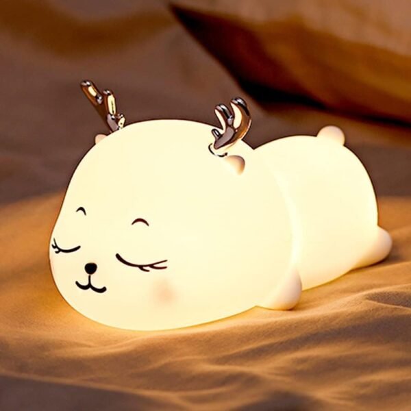 One94Store Cute Cat Touch Silicone Night Lamp – 7 Color Changing LED Light, USB Rechargeable, Multicolor Night Light for Kids Bedroom, Birthday & Valentine Gift for Girls, Boys & Couples