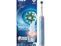 Oral-B Pro 3 Rechargeable Rotating Electric Toothbrush for Adults, 3 Cleaning Modes with Pressure Sensor, 2 Min Timer with Quadpacer, 2 Year Warranty by Oral B, IPX7 Water Resistant, Round Brush Head