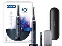 Oral-B iO9 Ultimate Electric Toothbrush, 7 Smart Modes, Pressure Sensor, Interactive Display & AI Personalization, 3hr Quick Charge, 2 Year Warranty by Oral B, IPX7, refill holder,Adult,Black