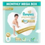 Pampers Premium Care Pant Style Baby Diapers | Extra-Large (XL size) | 72 Count | Voted India's Softest | All-in-1 with 360 Cottony Softness Diapers | 12-17kg