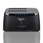 PiBOX India, Dual Bay USB 3.0 to SATA I, II, III Hard Drive Docking Station Upto 12TB for 2.5 or 3.5in HDD, SSD with Hard Drive Duplicator Offline Clone and Auto Sleep and UASP - Top-Loading Design