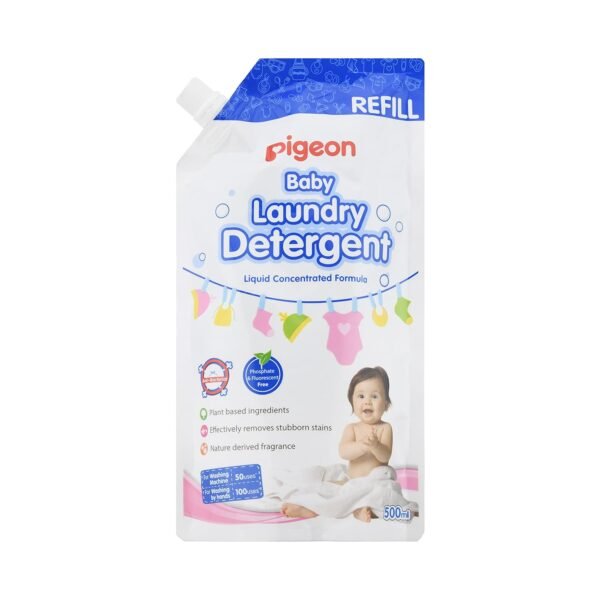 Pigeon Baby Laundry Detergent Liquid Refill 500 ml | Gentle on Baby Clothes | Removes Tough Stains & Milk Residues | Hypoallergenic, Dermatologically Tested