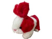 Plush Bunny Rabbit Soft Toy, Red and White, 17 cm x 22 cm x 14 cm